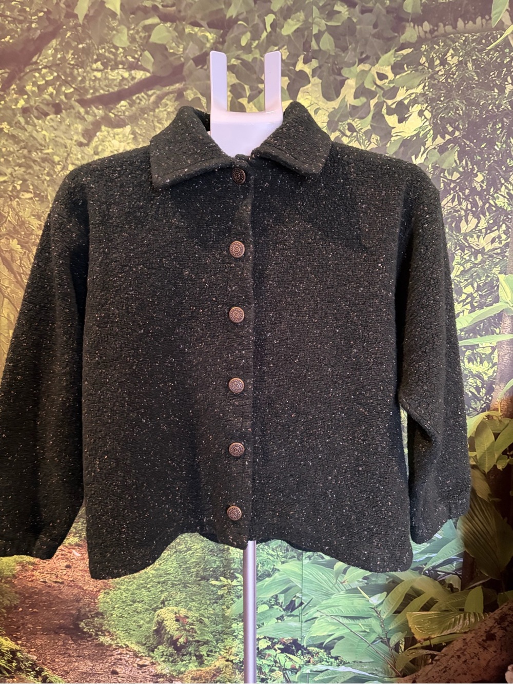 American Apparel Dark Charcoal Speckled Button-Front Jacket